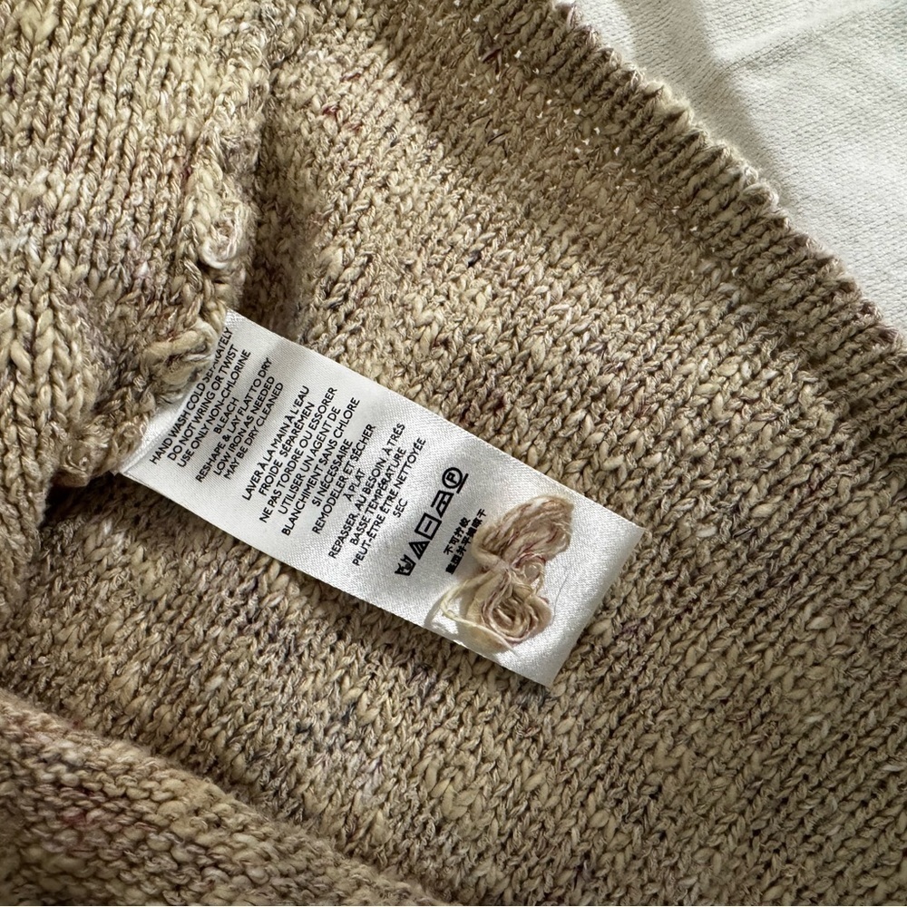 Anthropologie Pilcro Drew Surplice Beige Patterned Women's Sweater Size 1X - Picture 9 of 12